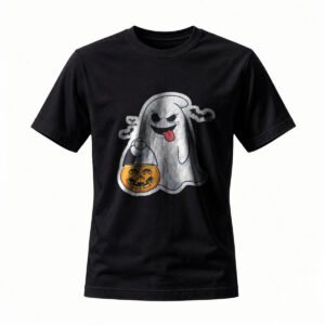 Halloween Ghost T-Shirt Funny Candy Pumpkin Design Men's Women's Tee