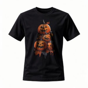 Halloween Jack O Lantern Stack T-Shirt Men Women Spooky Pumpkin Design