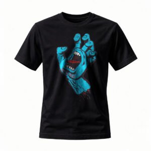 Blue Screaming Hand T-Shirt Men's Women's Graphic Tee Horror Art Gift