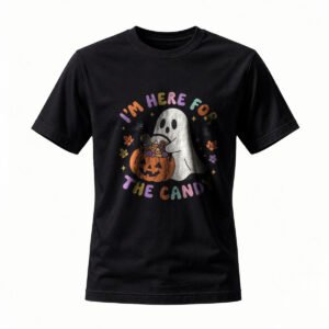 Halloween Ghost T-Shirt I'm Here for the Candy Funny Tee Men Women