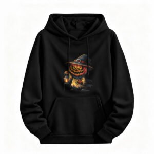 Halloween Pumpkin Witch Hoodie for Men or Women Spooky Costume Gift