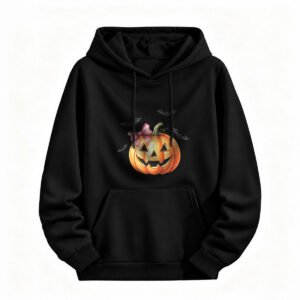 Halloween Pumpkin Hoodie for Men or Women Cute Jack O Lantern Design