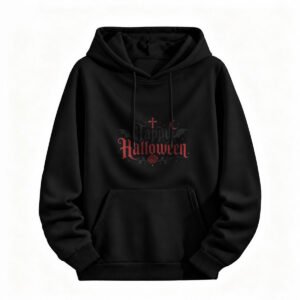 Happy Halloween Gothic Hoodie for Men or Women Spooky Party Wear
