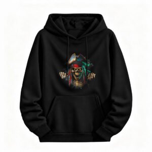 Pirate Skull Hoodie Halloween Graphic Sweatshirt for Men or Women