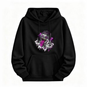 Halloween Skull Hoodie for Men or Women Purple Gothic Punk Design