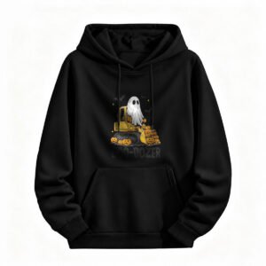 Halloween Ghost Bulldozer Hoodie for Men or Women Funny Boo Dozer Sweatshirt