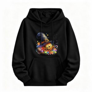 Halloween Pumpkin Witch Hat Hoodie for Men or Women Trick or Treat Sweatshirt
