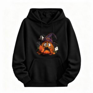 Halloween Pumpkin Witch Hoodie for Men or Women Spooky Costume Gift