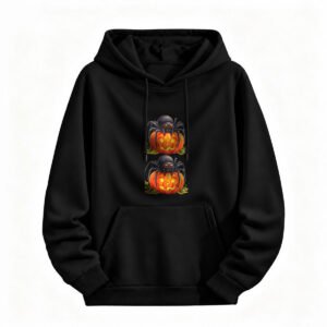 Halloween Spider Pumpkin Hoodie for Men or Women Spooky Party Wear