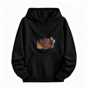 Haunted Crew Halloween Hoodie for Men or Women Spooky Costume Party Sweatshirt