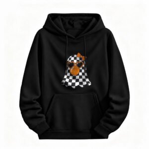 Cute Checkerboard Ghost Hoodie Halloween Women's Men's Sweatshirt