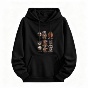 Halloween Chibi Characters Hoodie for Men or Women Black Sweatshirt