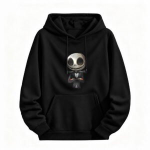 Jack Skellington Halloween Hoodie for Men or Women Spooky Cartoon Print Sweatshirt