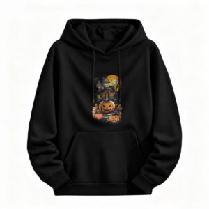 Halloween Pumpkin Haunted House Hoodie for Men or Women