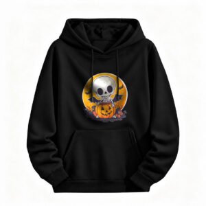 Halloween Skeleton Pumpkin Hoodie for Men or Women Spooky Gift