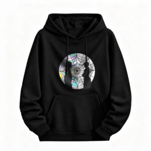 Halloween Spider Web Couple Hoodie Unisex Black Sweatshirt