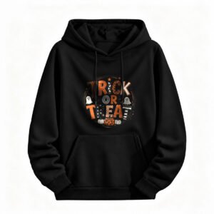 Halloween Trick or Treat Hoodie for Men or Women Black Festive Sweatshirt