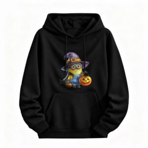 Halloween Minion Witch Hoodie for Men or Women Cute Costume Sweatshirt