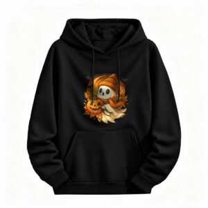 Halloween Ghost Pumpkin Hoodie for Men or Women Cute Spooky Design