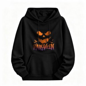 Halloween Pumpkin Face Hoodie for Men or Women Spooky Festival Sweatshirt