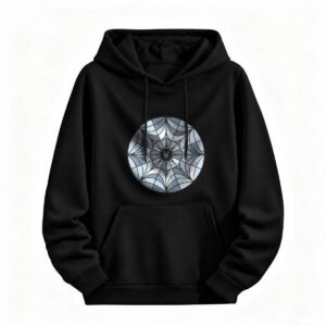 Spider Web Mandala Hoodie Halloween Gothic Sweatshirt for Men or Women