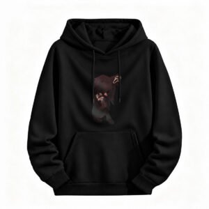 Halloween Bear Hoodie for Men or Women Spooky Animal Design Black Sweatshirt
