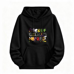 Halloween Alphabet Hoodie for Men or Women Spooky Fun Gift