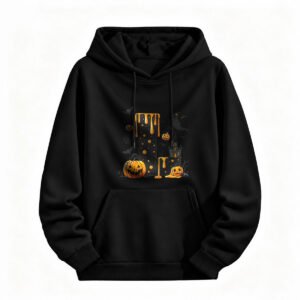 Halloween Pumpkin Drip Design Hoodie for Men or Women