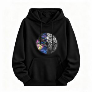 Halloween Spider Web Stained Glass Hoodie for Men or Women
