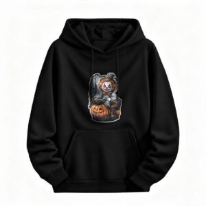 Halloween Clown Pumpkin Hoodie for Men or Women Spooky Party Wear