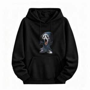 Halloween Scream Ghost Hoodie for Men or Women Funny Cartoon Sweatshirt