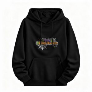 Happy Halloween Hoodie for Men or Women Spooky Spiderweb Design