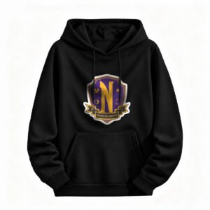 Halloween Shield Hoodie for Men or Women Unisex Black Gold Print Sweatshirt