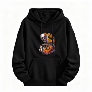 Halloween Skull Pumpkin Hoodie for Men or Women Spooky Design