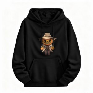 Halloween Pumpkin Scarecrow Hoodie for Men or Women Cute Spooky Design