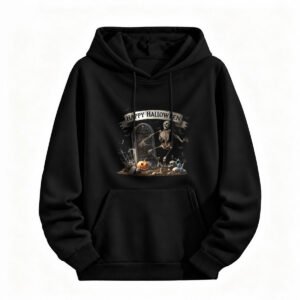 Happy Halloween Skeleton Hoodie for Men or Women Spooky Costume Party Wear