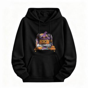 Halloween Pumpkin Witch Hoodie for Men or Women Spooky Festival Sweatshirt
