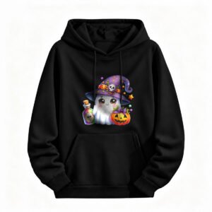 Cute Halloween Ghost Witch Hoodie for Men or Women