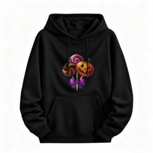 Halloween Candy Pumpkin Hoodie for Men or Women Spooky Sweet Design