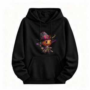 Halloween Pumpkin Witch Hoodie for Men or Women Cute Cartoon Design