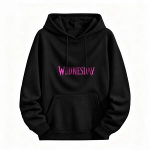 Wednesday Hoodie Black Pink Gothic Print Unisex Sweatshirt Halloween Gift