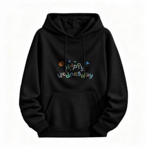 Happy Wednesday Hoodie for Men or Women Casual Fun Graphic Sweatshirt
