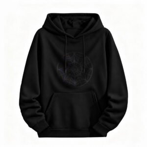 Halloween Spider Web Hoodie for Men or Women Black Halloween Sweatshirt
