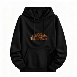 Happy Halloween Hoodie for Men or Women Spooky Pumpkin Bat Design