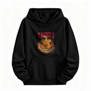 Halloween Horror Pumpkin Hoodie for Men or Women Spooky Halloween Costume Sweatshirt
