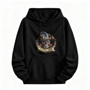 Halloween Skull Witch Hat Hoodie for Men or Women Spooky Party Wear