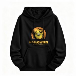 Halloween Moon Bat Print Hoodie for Men or Women Spooky Festival Wear