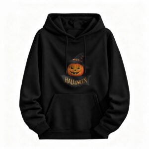 Halloween Pumpkin Witch Hat Hoodie for Men or Women Spooky Costume Party Wear