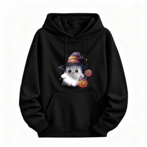 Cute Halloween Ghost Witch Hoodie for Men or Women