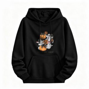 Halloween Trick or Treat Hoodie for Men or Women Cute Ghost Pumpkin Design